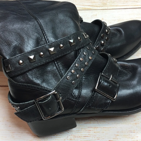 ALDO Bainey studded strap tall leather boots 36 - Picture 5 of 7